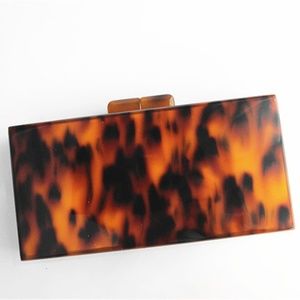 Rectangle Acrylic Tortoise Shell Clutch Bag